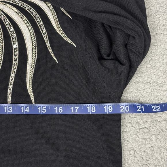 Bob Mackie Wearable Art Cardigan Women Medium Sequin Embroidered Full Button - Picture 6 of 12